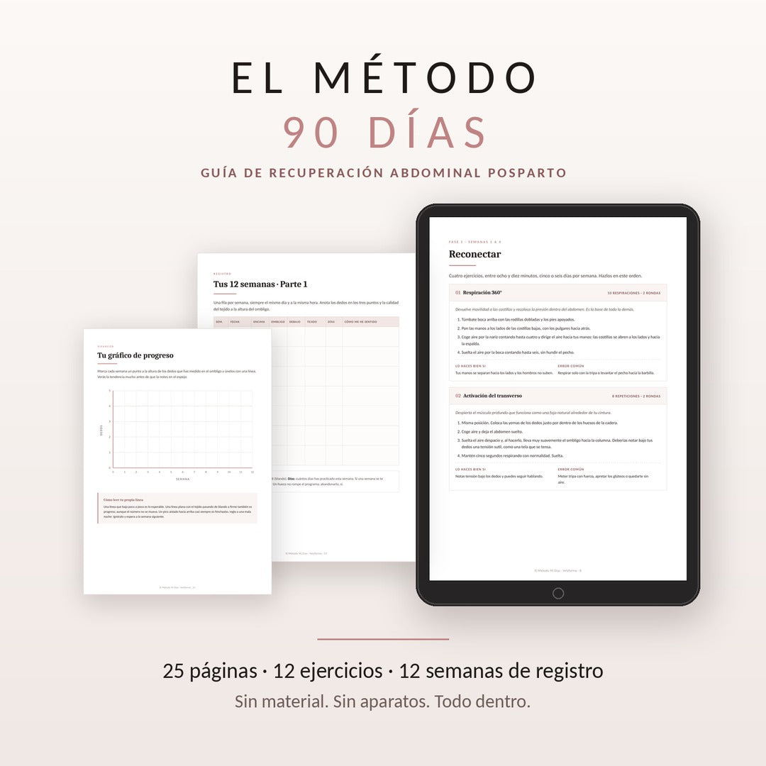 El Método 90 Días - Guía y diario de recuperación abdominal posparto