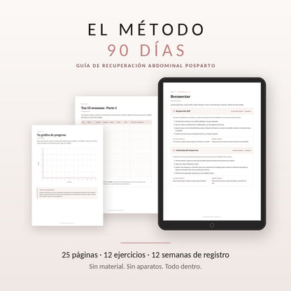 El Método 90 Días - Guía y diario de recuperación abdominal posparto