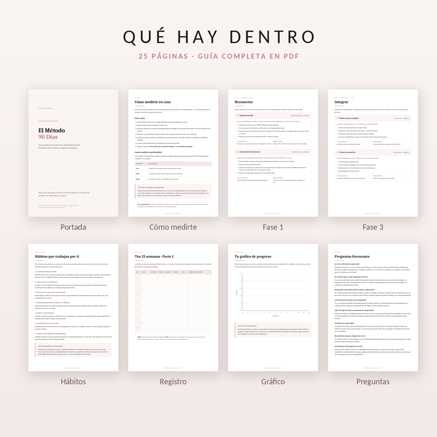 El Método 90 Días - Guía y diario de recuperación abdominal posparto